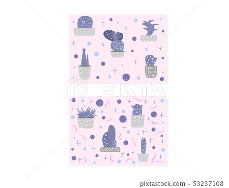 Vector compositon of doodle cactus design set. Vector compositon of doodle cactus design set. 53237108