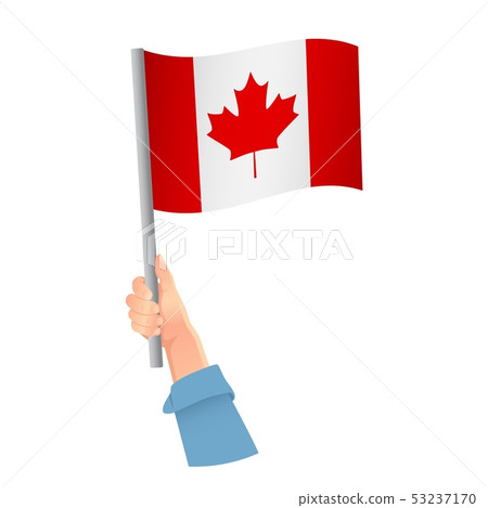 Canada flag in hand icon 53237170