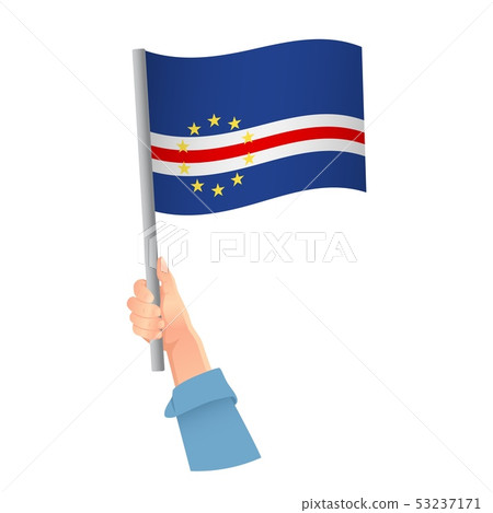 Cape Verde flag in hand icon 53237171