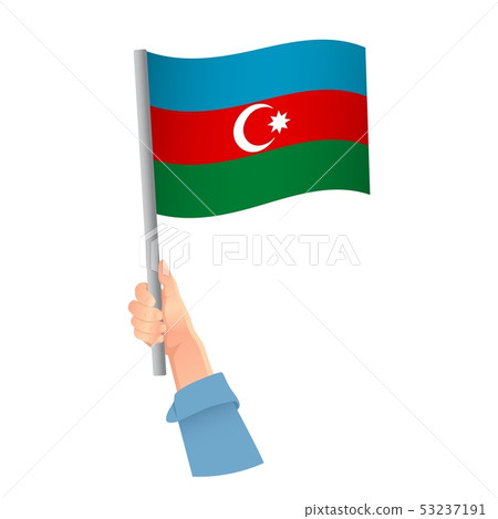 Azerbaijan flag in hand icon Azerbaijan flag in hand icon 53237191