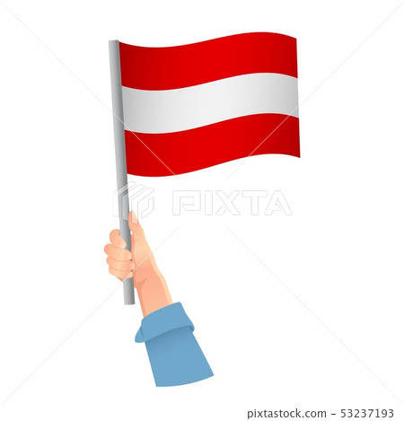 Austria flag in hand icon 53237193