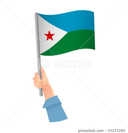 Djibouti flag in hand icon 53237204