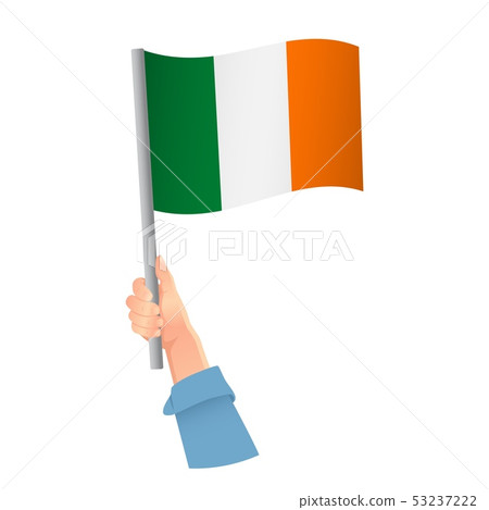 Ireland flag in hand icon 53237222