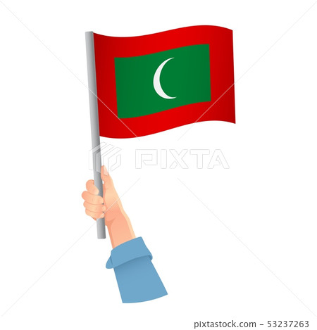 Maldives flag in hand icon Maldives flag in hand icon 53237263