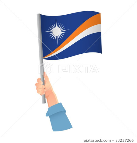 Marshall Islands flag in hand icon 53237266