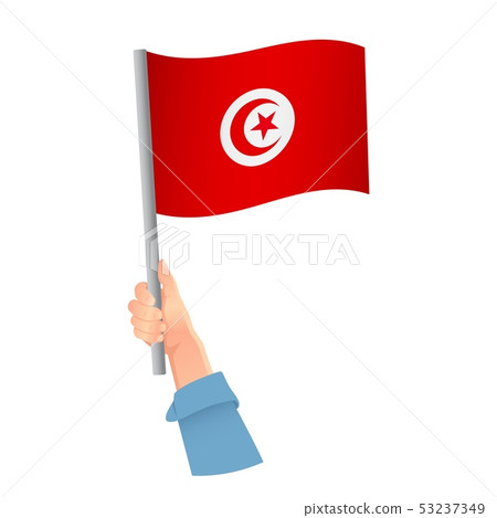 Tunisia flag in hand icon Tunisia flag in hand icon 53237349
