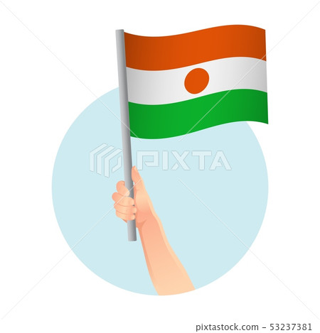 niger flag in hand icon 53237381