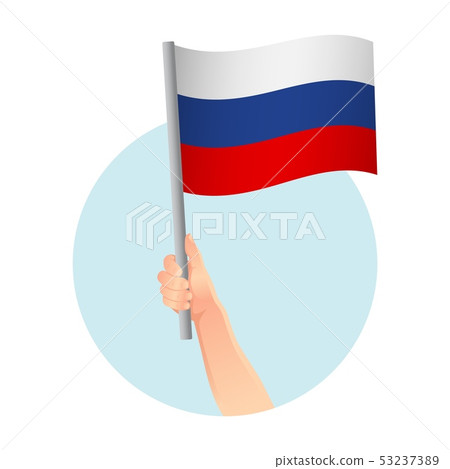 russia flag in hand icon russia flag in hand icon 53237389