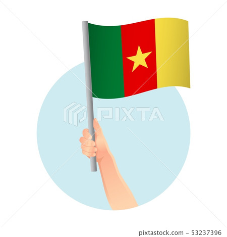 Cameroon flag in hand icon 53237396