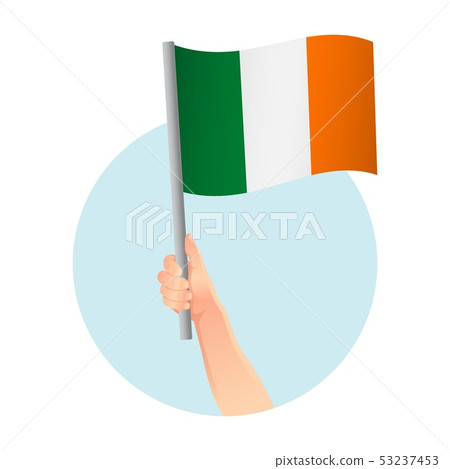 Ireland flag in hand icon 53237453
