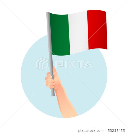 Italy flag in hand icon 53237455