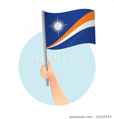 Marshall Islands flag in hand icon Marshall Islands flag in hand icon 53237474