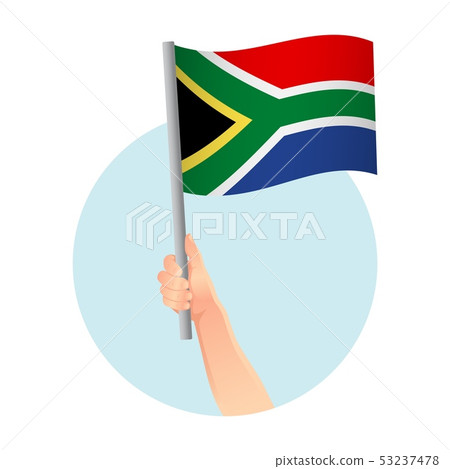 South Africa flag in hand icon 53237478