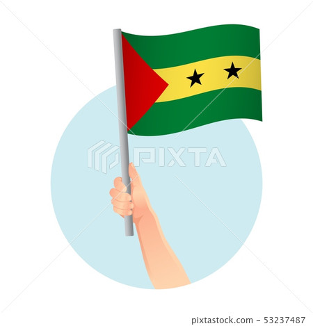 Sao Tome and Principe flag in hand icon Sao Tome and Principe flag in hand icon 53237487
