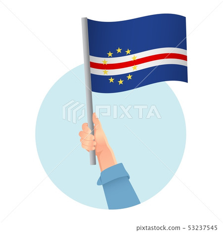 Cape Verde flag in hand icon 53237545
