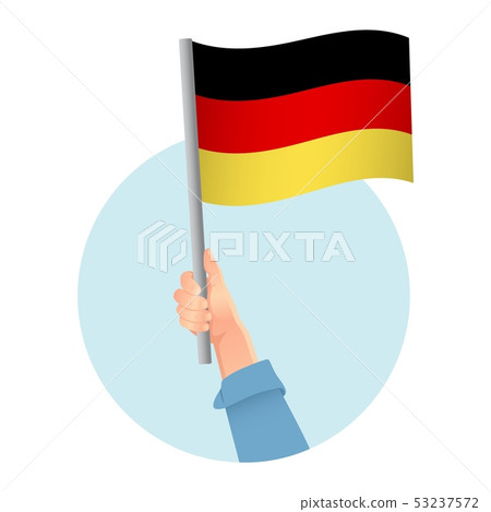 Germany flag in hand icon 53237572