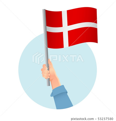 Denmark flag in hand icon 53237580