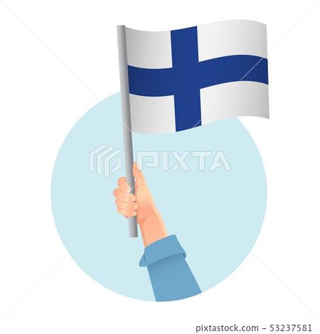 Finland flag in hand icon 53237581