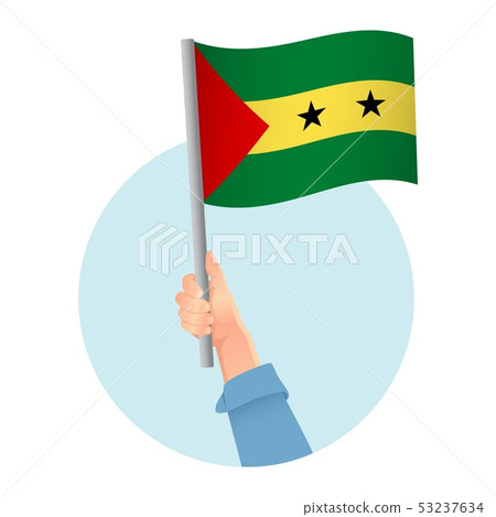 Sao Tome and Principe flag in hand icon Sao Tome and Principe flag in hand icon 53237634