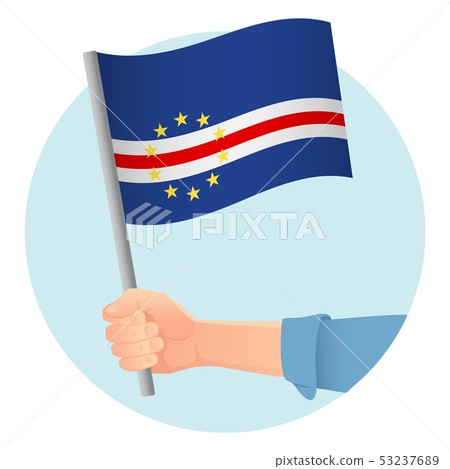 Cape Verde flag in hand 53237689