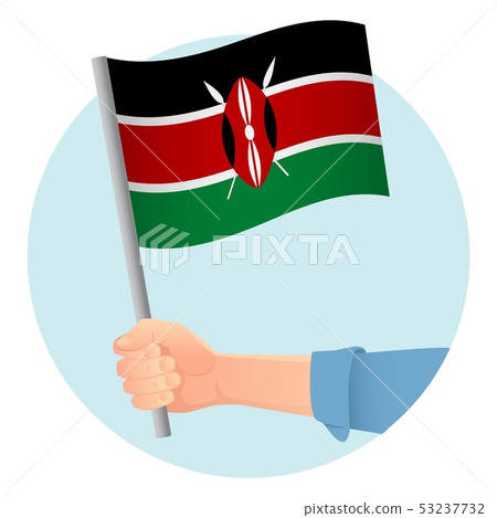 Kenya flag in hand 53237732