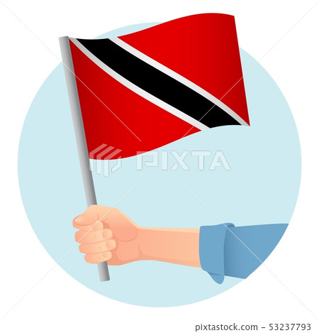 Trinidad and Tobago flag in hand 53237793