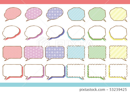 Pastel color hand drawn speech bubble cartoon... - Stock Illustration ...