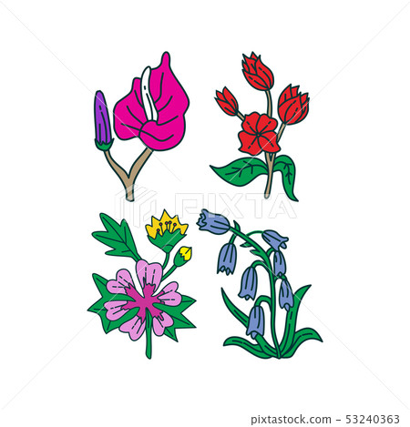 Flower Leaf Illustration Design Template Vector Flower Leaf Illustration Design Template Vector 53240363