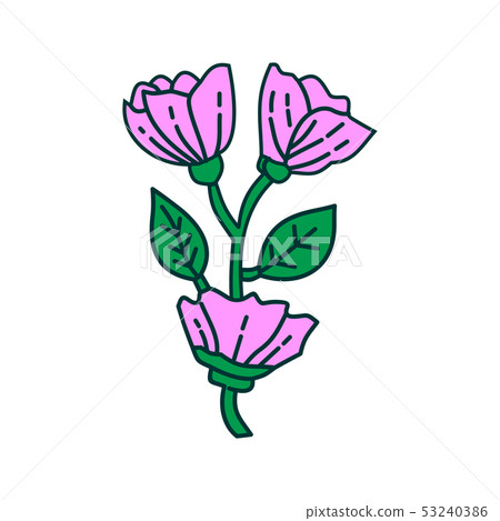 Flower Leaf Illustration Design Template Vector - Stock Illustration ...