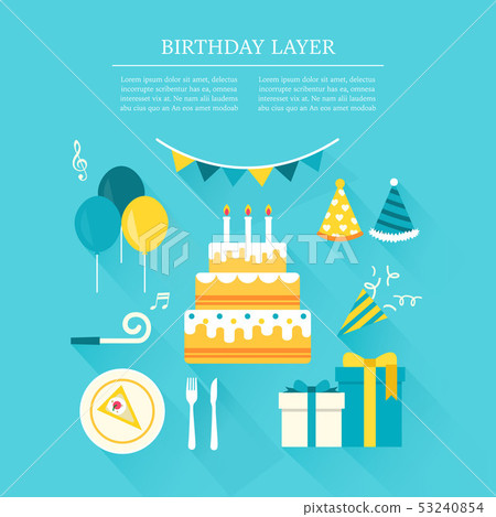 Birthday cake celebration party event occasion... - Stock Illustration  [53240854] - PIXTA