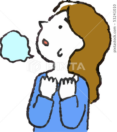 People Woman Sideways Face Expression Pose Reaction Illustration 53241010