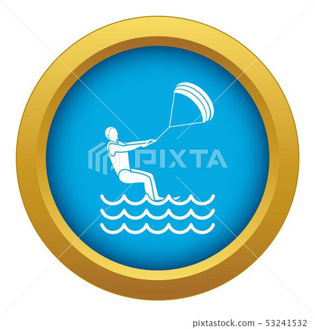 man takes part at kitesurfing icon blue vector isolated man takes part at kitesurfing icon blue vector isolated 53241532