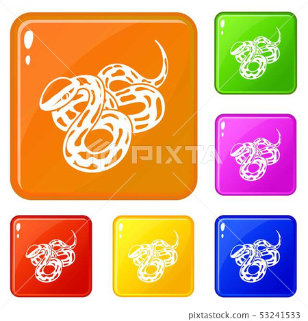 Texas snake icons set vector color Texas snake icons set vector color 53241533