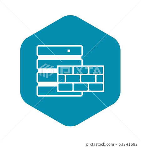 Database and brick wall icon, simple style 53241682