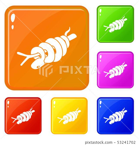 Ratsnake icons set vector color 53241702