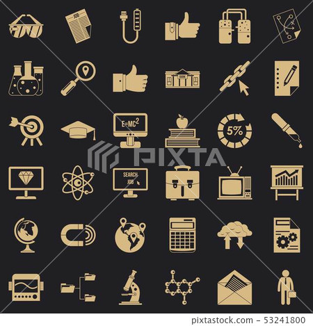 Business icons set, simple style 53241800