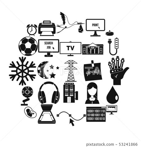 Medical application icons set, simple style Medical application icons set, simple style 53241866