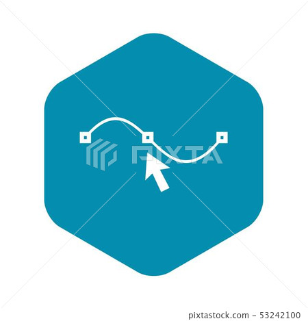 Drawing the curve icon, simple style - Stock Illustration [53242100 ...