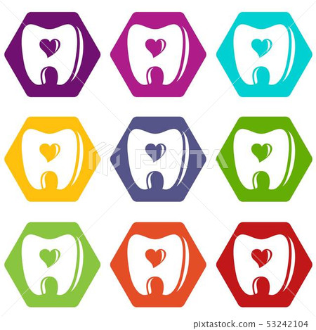Healthy tooth icons set 9 vector - Stock Illustration [53242104] - PIXTA