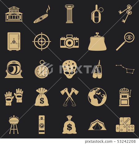 Big money icons set, simple style 53242208