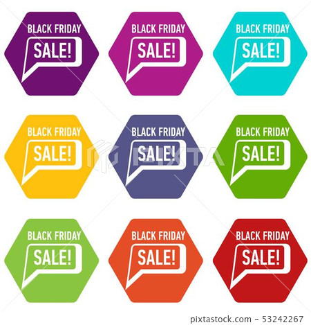 Bubble speech sale black friday icons set 9 vector Bubble speech sale black friday icons set 9 vector 53242267