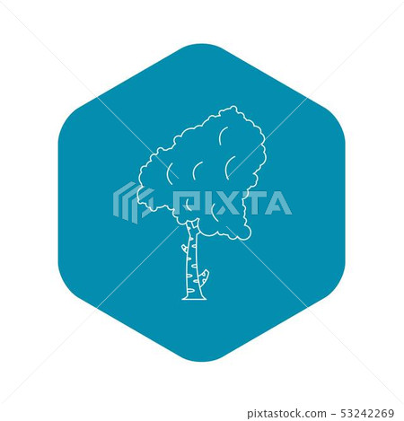 Birch tree icon, outline style 53242269