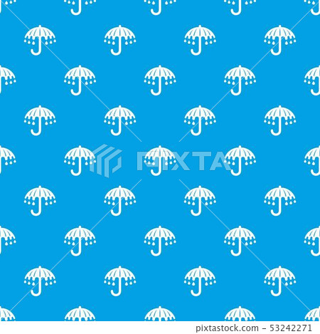 Wet umbrella pattern vector seamless blue Wet umbrella pattern vector seamless blue 53242271