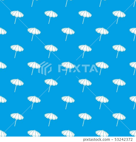 Beach umbrella pattern vector seamless blue Beach umbrella pattern vector seamless blue 53242372