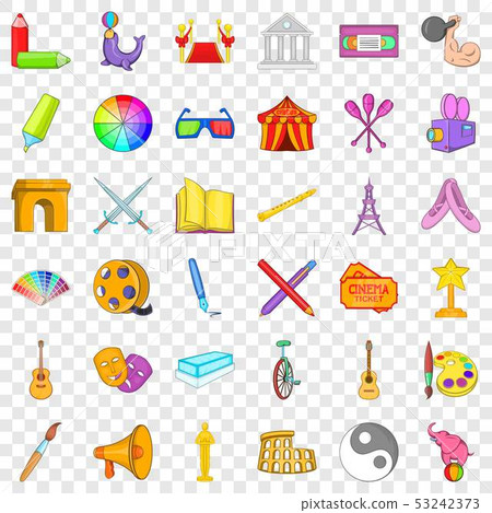 Movie icons set, cartoon style Movie icons set, cartoon style 53242373