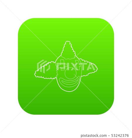 Head clown icon green vector Head clown icon green vector 53242376