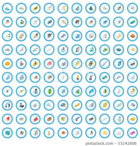 100 concern icons set, isometric 3d style 100 concern icons set, isometric 3d style 53242606