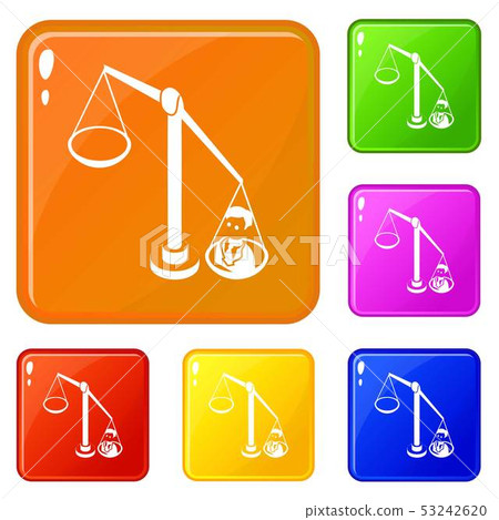 Balance election icons set vector color Balance election icons set vector color 53242620