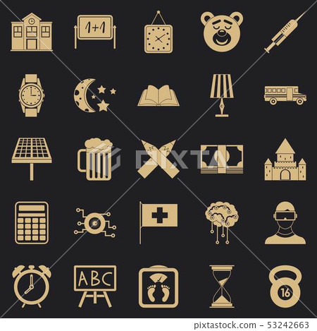 School bell icons set, simple style 53242663