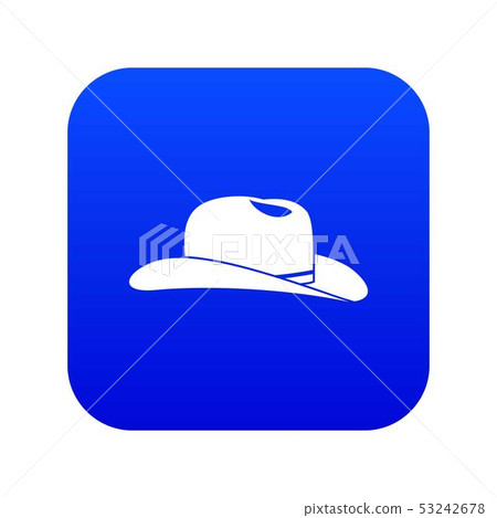 Cowboy hat icon digital blue 53242678